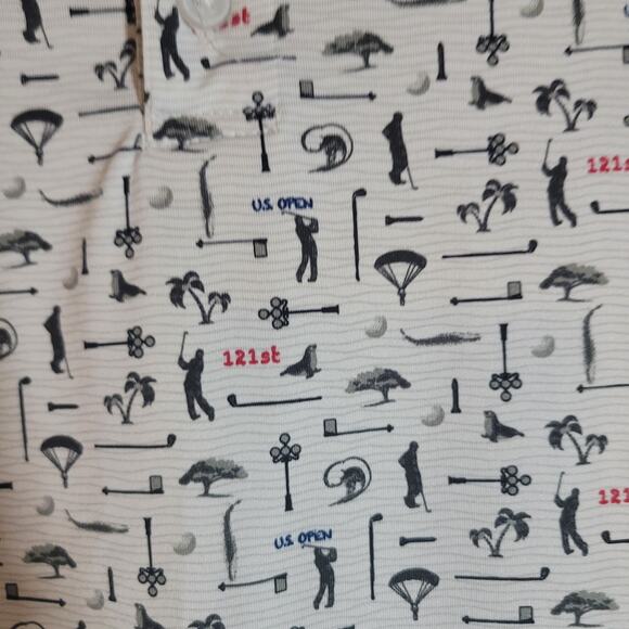 121st US Open Size M Golf Torrey Pines All Over Print Polo Rugby Shirt White - Picture 2 of 9